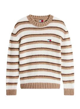 Jersey Tommy Jeans Stripe beige para hombre
