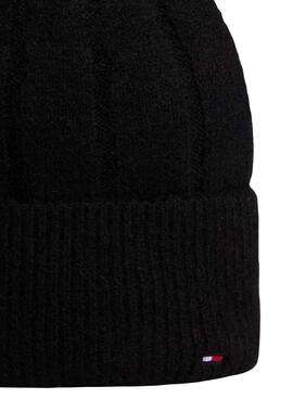 Gorro lana Tommy Hilfiger Fluffy negro para mujer
