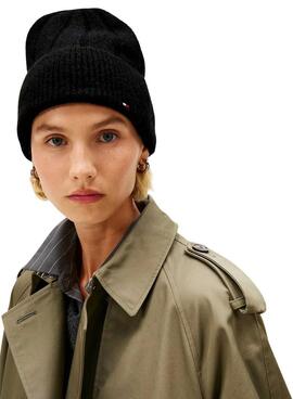 Gorro lana Tommy Hilfiger Fluffy negro para mujer