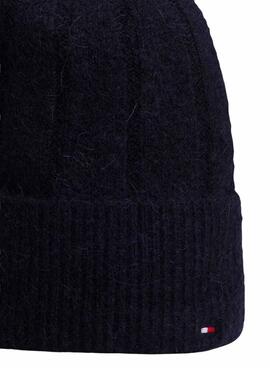 Gorro lana Tommy Hilfiger Fluffy azul marino para mujer
