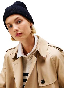 Gorro lana Tommy Hilfiger Fluffy azul marino para mujer