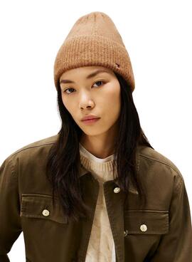 Gorro lana Tommy Hilfiger Fluffy beige para mujer