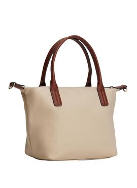 Bolso Tommy Hilfiger mini tote beige de nailon para mujer