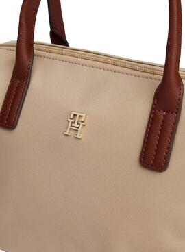 Bolso Tommy Hilfiger mini tote beige de nailon para mujer