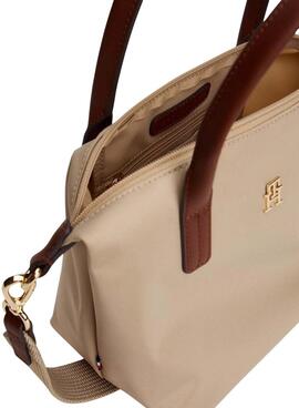 Bolso Tommy Hilfiger mini tote beige de nailon para mujer
