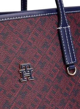 Bolso tote Tommy Hilfiger Monoplay azul y rojo para mujer