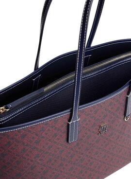 Bolso tote Tommy Hilfiger Monoplay azul y rojo para mujer