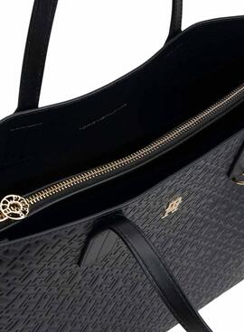 Bolso Tommy Hilfiger Icon Satchel negro para mujer