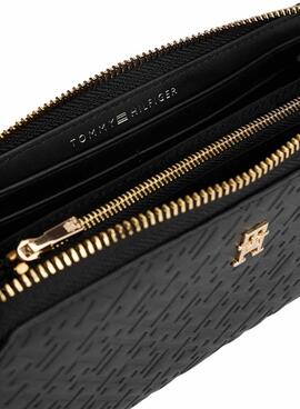 Billetera Tommy Hilfiger Monograma negro para mujer
