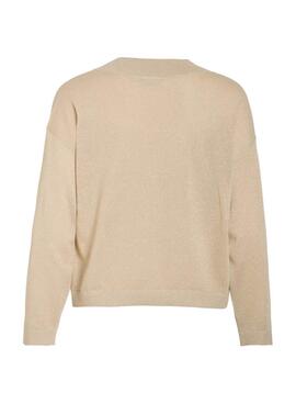 Jersey Vila Viginny beige glitter para mujer