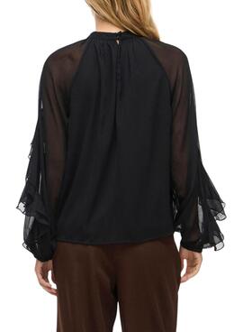 Blusa Vila Vibinna negro para mujer