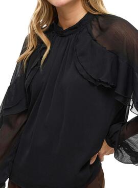 Blusa Vila Vibinna negro para mujer