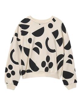 Sudadera Mayoral con estampado geométrico blanco y negro para niña