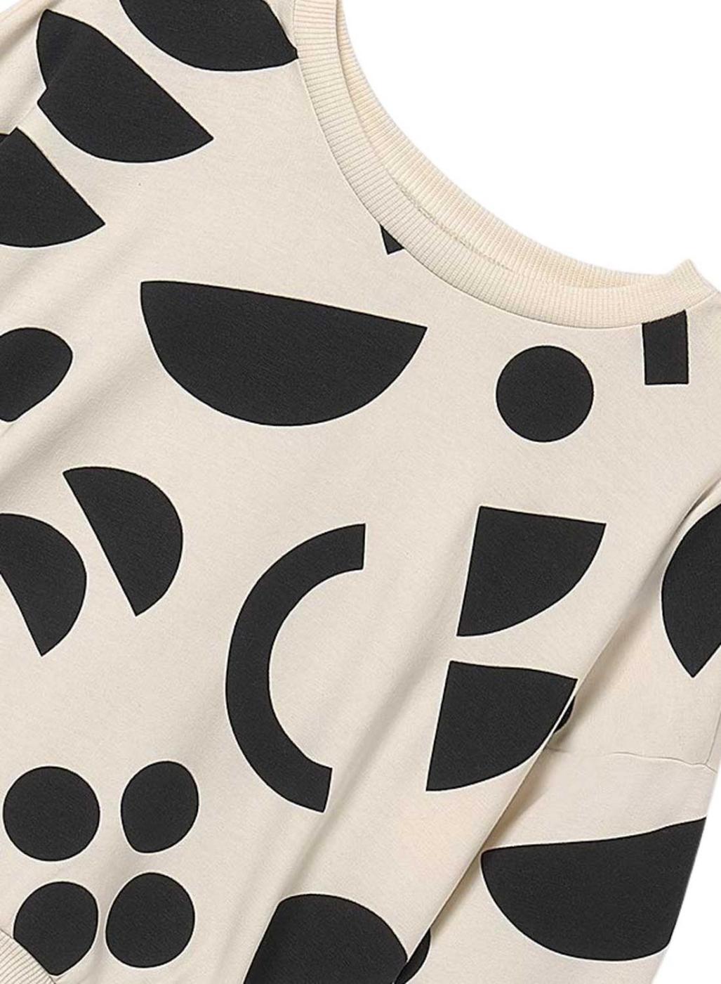 Sudadera Mayoral con estampado geométrico blanco y negro para niña