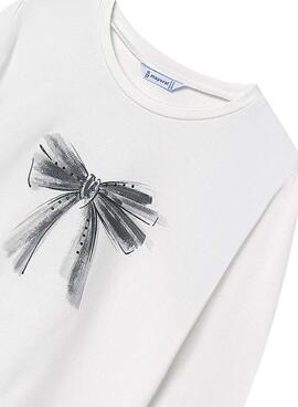 Camiseta Mayoral lazo blanco para niña
