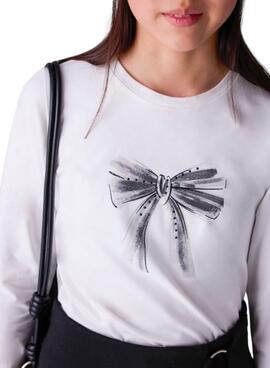 Camiseta Mayoral lazo blanco para niña