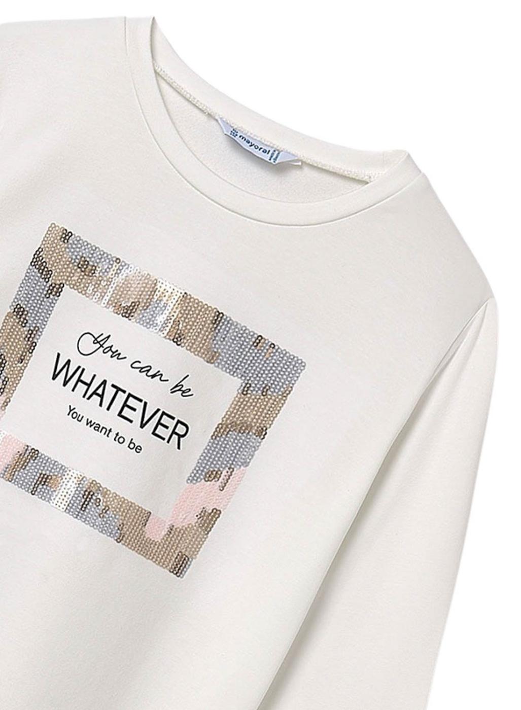 Camiseta Mayoral Whatever blanco para niña