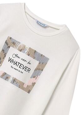 Camiseta Mayoral Whatever blanco para niña