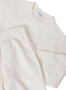 Chándal Mayoral acolchado beige para niña