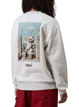 W' Wiptopia Script Sweat Ash Heather / Dusky Beige