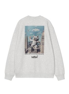 W' Wiptopia Script Sweat Ash Heather / Dusky Beige