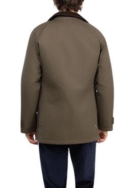 Parka El Ganso cuello pana verde para hombre