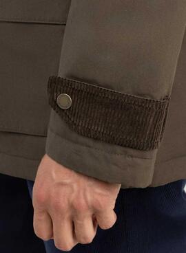Parka El Ganso cuello pana verde para hombre