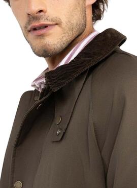 Parka El Ganso cuello pana verde para hombre