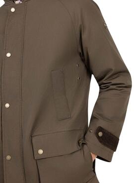 Parka El Ganso cuello pana verde para hombre