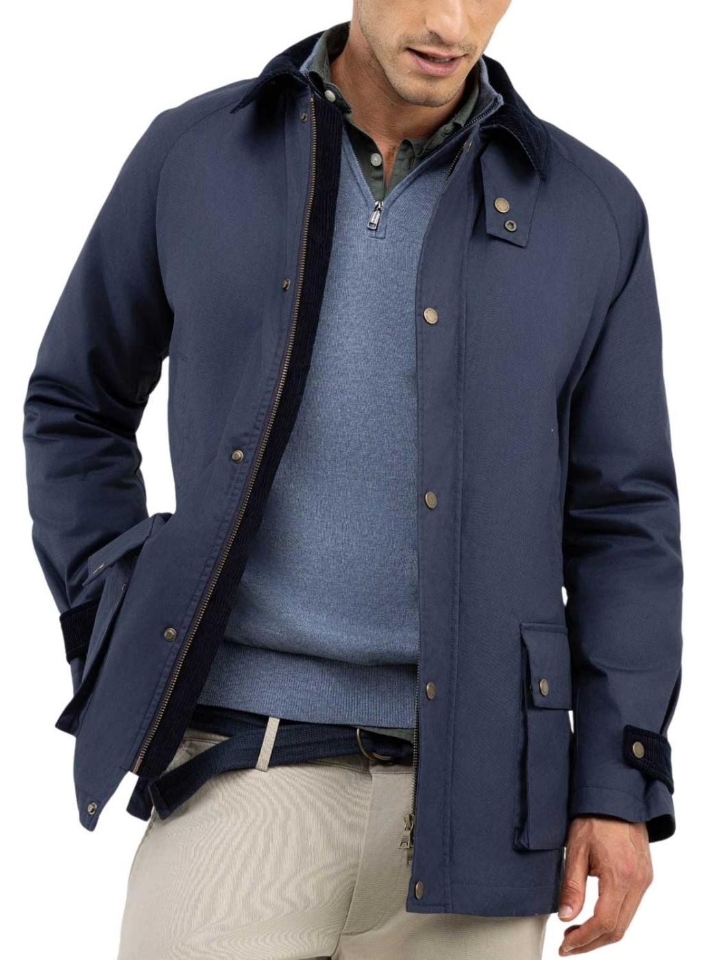 Parka El Ganso cuello pana azul marino para hombre