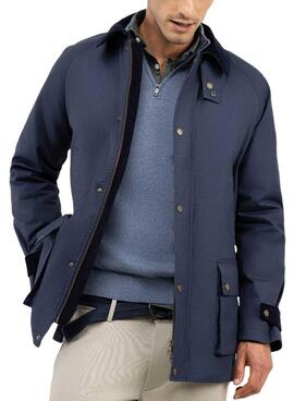 Parka El Ganso cuello pana azul marino para hombre