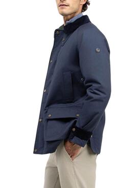 Parka El Ganso cuello pana azul marino para hombre