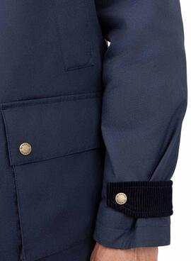 Parka El Ganso cuello pana azul marino para hombre