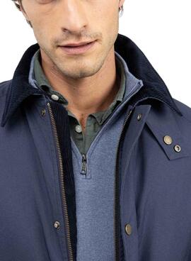 Parka El Ganso cuello pana azul marino para hombre