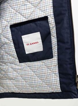 Parka El Ganso cuello pana azul marino para hombre
