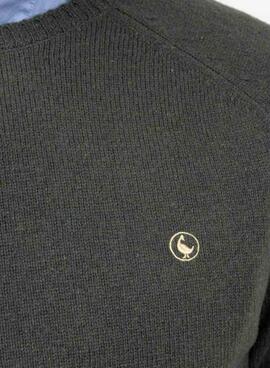 Jersey El Ganso lana merino verde para hombre