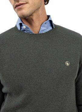 Jersey El Ganso lana merino verde para hombre