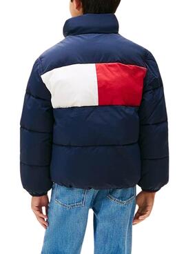 Cazadora acolchada Tommy Hilfiger Flag azul marino para niño y niña