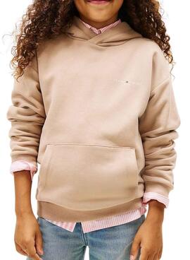 Sudadera Tommy Hilfiger Mini Corp beige para niña y niño
