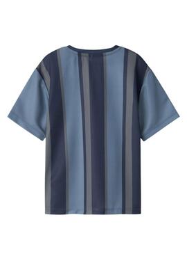 Camiseta Name It Bibile azul y gris para niño