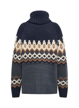 Jersey Only Rock Jacquard azul para mujer