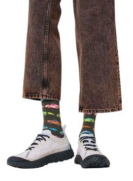 Calcetines Happy Socks Car Stripe gris
