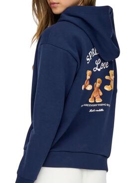 Sudadera Only Ricky azul con capucha para mujer