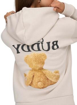 Sudadera Only Ricky beige con capucha para mujer