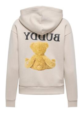 Sudadera Only Ricky beige con capucha para mujer