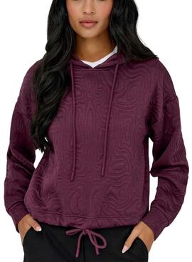 Sudadera Only Bianca estampado granate para mujer