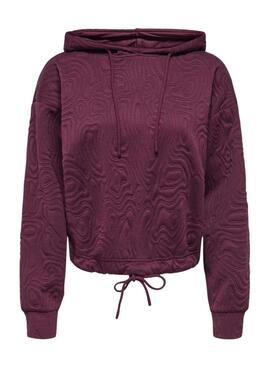 Sudadera Only Bianca estampado granate para mujer