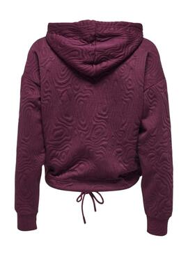 Sudadera Only Bianca estampado granate para mujer