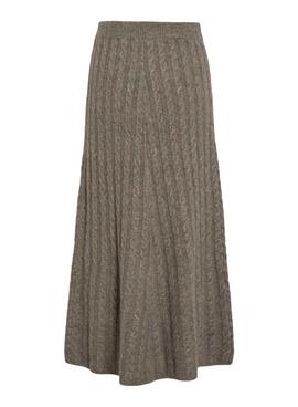 Falda Vila Virelli maxi de punto tostado para mujer