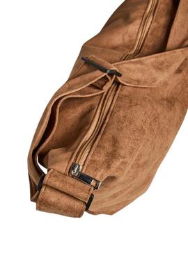 Bolso Pieces Amanda serraje marrón para mujer
